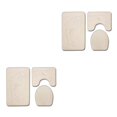 thumbnail image 3 of Decodeary 3pcs/set Absorbent Bath Rug Set Bathroom Dry And Fresh Easy To Install Anti-slip Polyester Non-Slip Chenille Bath Rug PJ210611-B001 2Set, 3 of 6