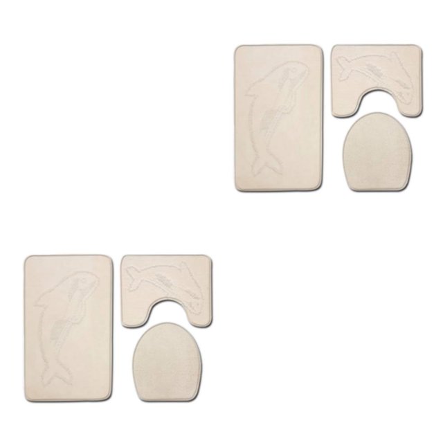 kurtrusly 3pcs Absorbent Bathroom Mat Set For Luxurious Bathing Experience Anti-slip PJ210611-B001 2Set