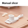thumbnail image 5 of Garlic Slicer for Quick & Safe Prepping, Even Thin Slices Stainless Steel Blade for Kitchen Gourmet, Dishwasher Safe Double-edged Mini Slicer White RPA2023 Style, 5 of 5