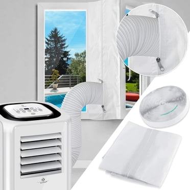 Tissu De Calfeutrage pour Fenêtres pour Climatiseur Portatif et Sèche-Linge - Fonctionne avec Toutes Les Unités de Climatisation Mobiles, Installation Facile - 400CM