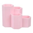 thumbnail image 2 of Multifunctional Organizer Desk Caddy with Compartments, Durable Plastic Office Accessory Tray for Pens Brushes, Portable Countertop Storage for Home Office Bathroom School Art Supplies, Pink, 2 of 7