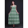 thumbnail image 2 of Bimba Robe Longue Maxi Imprimée en Rayonne Teinture sur Nœuds pour Femmes à Bretelles Spaghetti Ajustables Boho-X-Grand, 2 of 4