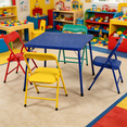 thumbnail image 1 of Homy Casa 5-Piece Kids Folding Table and Chair Set, Metal Frame Activity Set for Playroom, Crafts, Preschool, 1 of 10