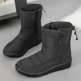thumbnail image 2 of Wensltd Winter Mid Calf Snow Boots for Women Solid Color Warm Plush Fuzzy Boots Fall Cozy Shoes Wide Width, 2 of 9