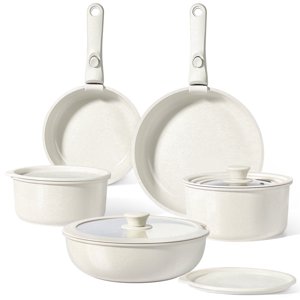 Rénovés Gipphau Gippe 11-Piece Ensemble de cuisine antiadhésive en céramique avec poignées amovibles