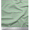 thumbnail image 1 of Soimoi Green polyester Crepe Fabric Window Pane Check Print Fabric by Yard 52 Inch Wide, 1 of 3