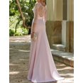thumbnail image 3 of Robe Mère de la Mariée Invitée de Mariage Élégante à Encolure Dégagée Robes d'Invitée de Mariage avec Dentelle Fente devant Fronces Soirée Fête 2024, 3 of 5