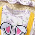 thumbnail image 4 of MIASHUI Baby Girl Easter Outfit Long Sleeve Romper Rabbit Suspender Skirt Overall Dress,Yellow,12-18 Months, 4 of 9