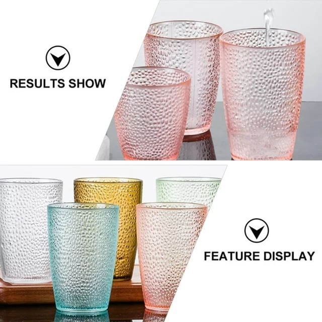 ERK Acrylic Glass Transparent Pc Beer Glass Plastic Color Restaurant Juice Drink Water Glass Home Creative Fall Proof