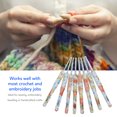thumbnail image 3 of 8pcs Crochet Hook Set Printing Aluminum Handcraft DIY Colorful Crochet Hook Ergonomic Knitting Hook for Knitters for Sewing,Extra Long Handle Yellow Small Flower, 3 of 9