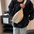 thumbnail image 4 of Sac à Bandoulière en Toile pour Voyage et Randonnée / Sac de Poitrine à Plusieurs Couches avec Sangle Ajustable, Sac d'Épaule Décontracté Léger, Matériau en Toile, Multiples Poches / Rose, Blanc, Vert, Jaune, 4 of 8