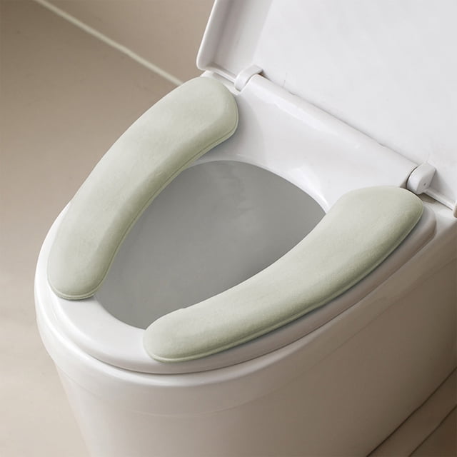 EGNMCR Coussin de Siège de Toilette Épaissi Deux Pièces Adhésif Imperméable Lavable Réutilisable