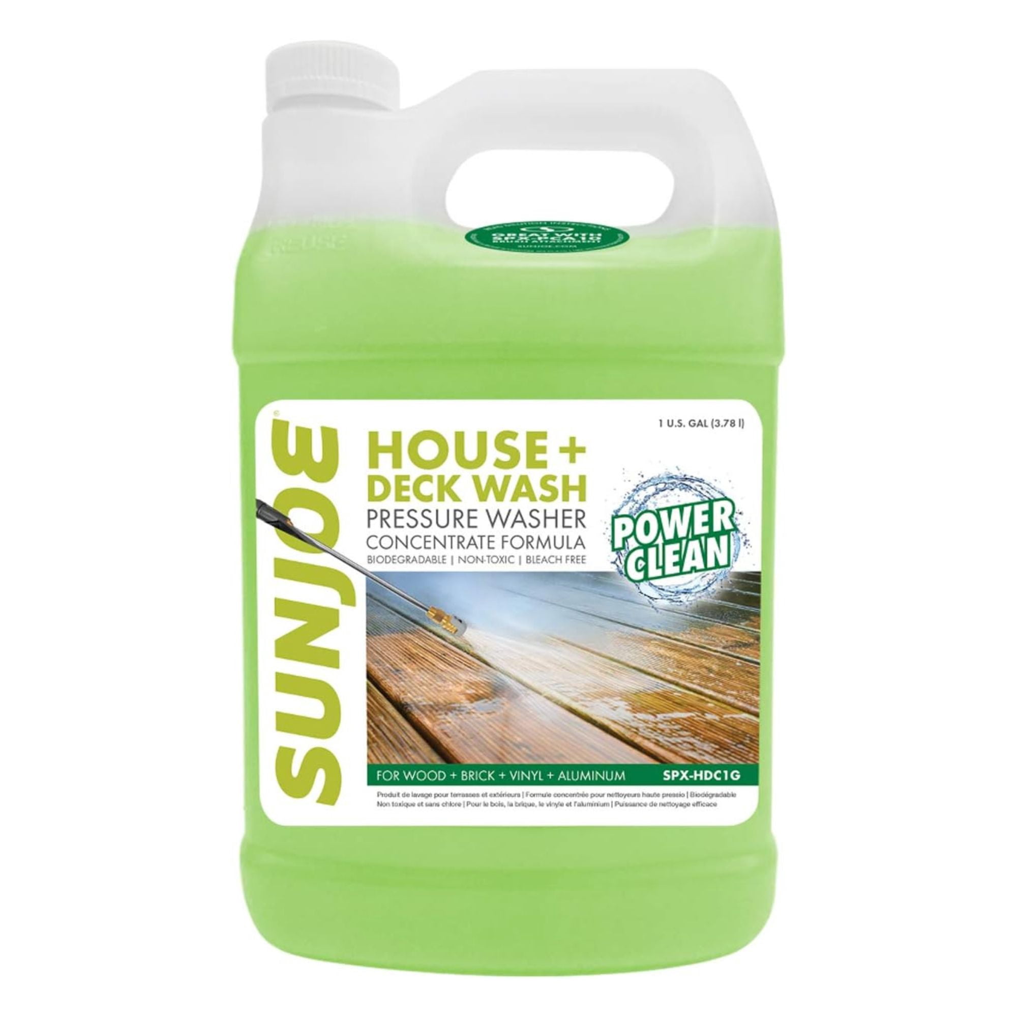 Sun Joe House & Deck Pressure Washer Concentrated Cleaner, Surface Cleaning Soap, 1 Gallon