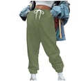 thumbnail image 1 of Yuyuzo Women Joggers Pants Drawstring High Waisted Workout Pants Sweatpants Trackpants Solid Color Trousers, 1 of 5