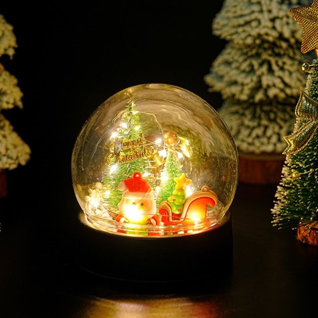 Christmas Decorations Outdoor Desktop Ornament Christmas Globe With LED Lights Globe Decor With Santa Christmas Tree & Festive Scenes For Holiday Home Decor Desktop dress up