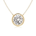 thumbnail image 1 of Angara Collier en Diamant Naturel - Collier Solitaire en Diamant Rond de 1 ct Serti Clos en Or Jaune 14K pour Femmes, 1 of 10