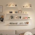 thumbnail image 2 of Wall Mounted Floating Shelves Set of Rustic Wood Wall Shelves for Bathroom Bedroom Kitchen Living Room Storage and Decoration Picture Ledge, 2 of 6