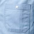 thumbnail image 2 of Long Sleeve Tops,Man Long Sleeve Solid Color Lapel Button Fallow T-Shirt,Long Sleeve Top, 2 of 5