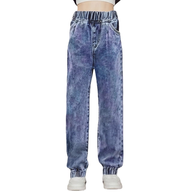 HIPYLO Short Jeans Teen Girl Jeans Lined Pants Business Pants Size 14 Girls Clothes 10 Year Old Girl Clothes Girls Size 14-16, Blue 9-10 Years