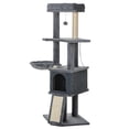 thumbnail image 1 of CoSoTower 50 Inch Cat Tree, Multi-Level Cat Tower with Sisal Scratching Posts and Ramp, Bed, Condo, Hammock, Toy Ball, Grey, 1 of 7