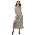 thumbnail image 1 of Moomaya Robe de Vacances pour Femmes en Rayonne, Col Licou, Sans Manches, Fente avant, Robe Imprimée, 1 of 4