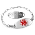 thumbnail image 1 of MedicEngraved Stainless Steel Custom Medical Alert Bracelet - 4mm Paperclip Link, 1 of 8