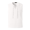 thumbnail image 2 of Styesk Tank Tops Men Men's Fashion Drawstring Color Cotton And Linen Sleeveless T-shirt Tops, 2 of 5