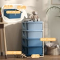 thumbnail image 3 of Qaba 4 Tier Kids Toy Organizer with 4 Plastic Storage Bins, Blue, 3 of 10