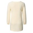 thumbnail image 3 of Innerwin Hauts en Tricot Manches Longues Femme Chandail Décontracté Col Rond Tunique Ample Blouse Beige TP, 3 of 6