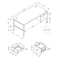 thumbnail image 2 of Monarch Specialties Computer Desk, 72"l, Home Office, Work, Laptop, Commercial Grade, File Storage Drawer, White Laminate, Silver Metal, Contemporary, Modern, 2 of 4