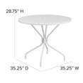 thumbnail image 2 of 35.25'' Round White Indoor-Outdoor Steel Patio Table, 2 of 8