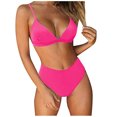 thumbnail image 1 of EGNMCR Bikini Set Fashion Women Solid And Printed Swimwear Bikini Split Swimsuit Set, 1 of 3