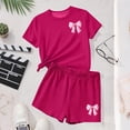 thumbnail image 3 of Robe d'Été à Manches Courtes Haut à Manches Courtes et Short Ensemble Deux Pièces pour Enfants Mignonne Détente d'Été Col Rond, 3 of 6