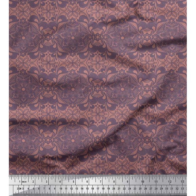 Soimoi Georgette Viscose Fabric Floral Mandala Decor Fabric Printed Yard 42 Inch Wide