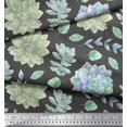 thumbnail image 1 of Soimoi Gray Rayon Fabric Leaves & Flower Floral Print Fabric by Yard 42 Inch Wide, 1 of 3