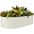 thumbnail image 1 of Heavy-Duty Galvanized Raised Garden Bed, 8x4x2ft Oval Metal Planter Box, Rust-Resistant, Bottomless, Tool-Complimentary Assembly for Vegetables, Flowers & Herbs, Weatherproof, with Anti-Cut Strips, 1 of 8
