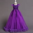 thumbnail image 1 of Liquidation et Promo, Robe d'Été pour Fille, Sans Manches à Volants en Dentelle, Broderie à Col Rond, Jupe Princesse en Tulle avec Nœud, Tenue Décontractée pour Fête, Tenue de Festival, Légère, Respirante, Âge 4-12 Style Chic Décontracté, 1 of 7