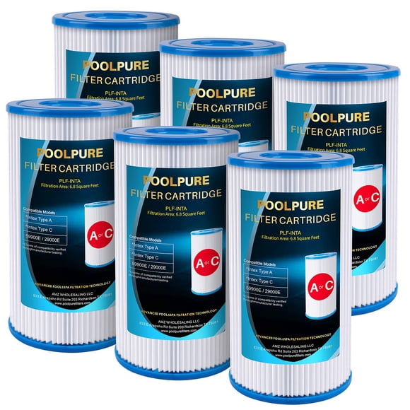 POOLPURE Replacement Filter for Type A or C, Compatible with Intex 29000E/59900E, Easy Set Pool Filters, Summer Escapes or Summer Waves Abo