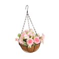 thumbnail image 4 of Hanging Artificial Flowers Basket Decor Chain Flowerpot for Home Patio Porch pink, 4 of 8