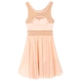 thumbnail image 4 of RUNQHUI Robe de Danse Courte pour Femmes en Mousseline, Ourlet Haut-Bas, Justaucorps Superposé, Robe Courte, Danse Lyrique, Orange Rose, TP, 4 of 7