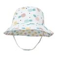 thumbnail image 3 of Zanarzt Baby Hats Kid's Cartoon Sun Hat Wide Brim UPF 50+ Protection Hat for Toddler Boys Girls Adjustable Bucket Hat White,0-6 Months, 3 of 4