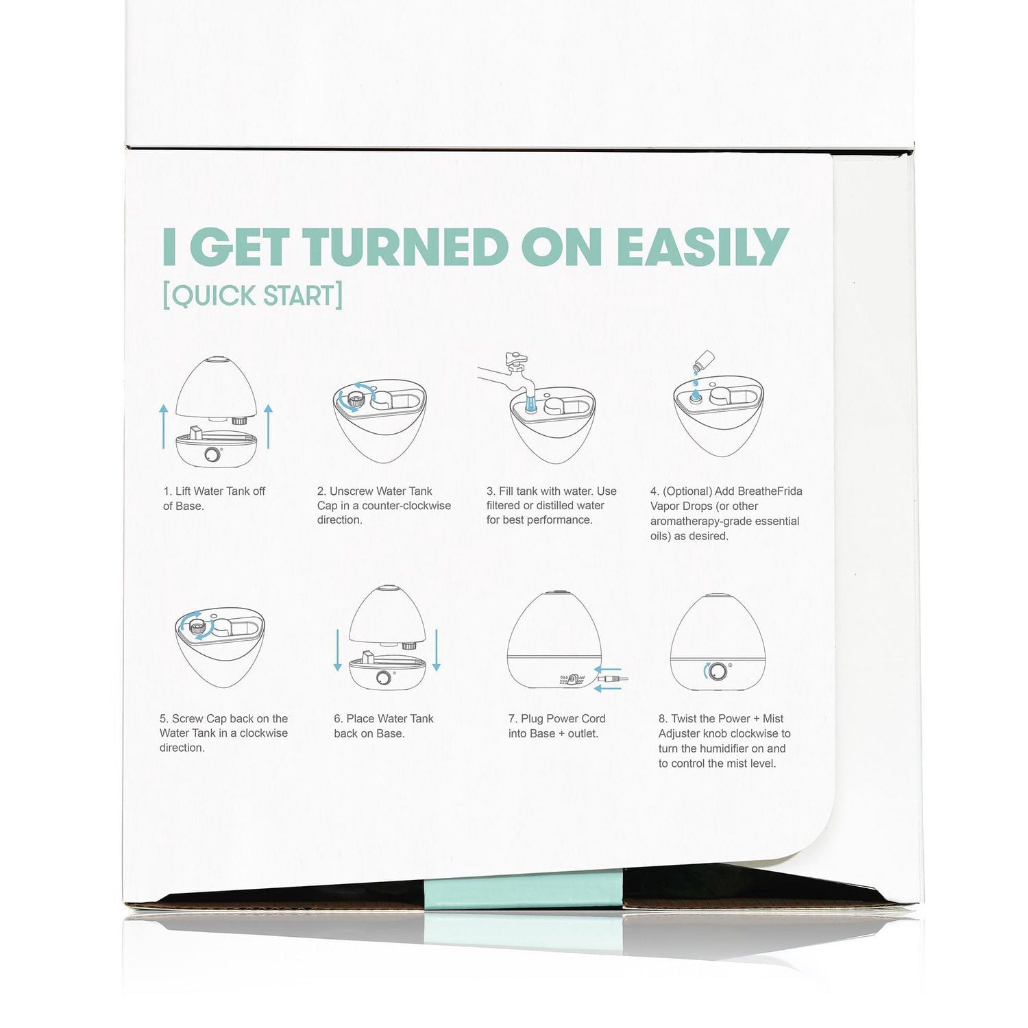 Frida Baby - BreatheFrida Diffuseur humidificateur 3 en 1 Diffuseur de veilleuse et veilleuse, Vaporisateur à brume fraîche apaisante pour bébé