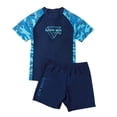 thumbnail image 2 of Baby Swimsuit Boy Plus Size Pool Hot Spring Short Sleeve Printed Tops Swim Trunks Split Swimwear Set Boys Bathing Suit Green 170, 2 of 7