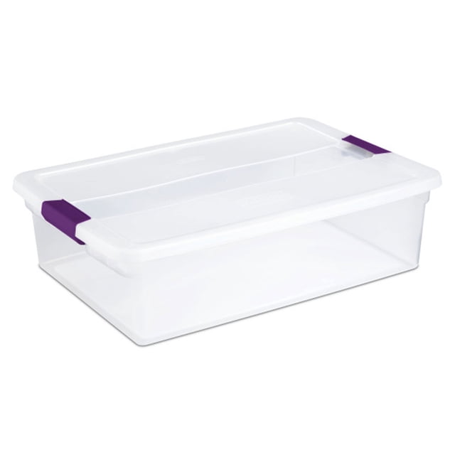 Sterilite 32 Quart Clear View Storage Container Tote with Lid, 24 Pack