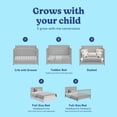 thumbnail image 4 of Graco Hadley 5-in-1 Convertible Baby Crib with Drawer, Pebble Gray, 4 of 16