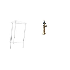 Luzkey Minimalist Acrylic Side Table Nightstand with African Tribal Lady Statue Modern Bedside Cabinet End Table for Living Room Bedroom Home Decor