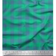 thumbnail image 1 of Soimoi Green Modal Satin Fabric Check Check Print Sewing Fabric Yard 42 Inch Wide, 1 of 2