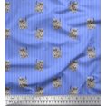 thumbnail image 1 of Soimoi polyester Crepe Fabric Stripe & Cat Animal Printed Fabric 1 Yard 42 Inch Wide, 1 of 3