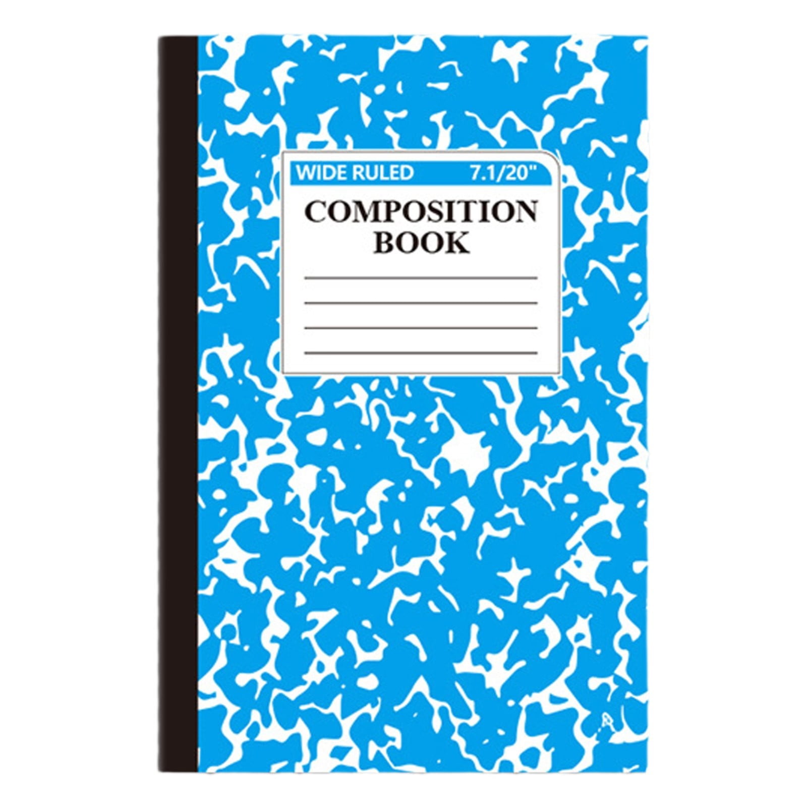 Wide Ruled Composition Notebook, Marble Cover, 100 Pages, 1 Count, Office Supplies for Teens & Adults, A5,Blue