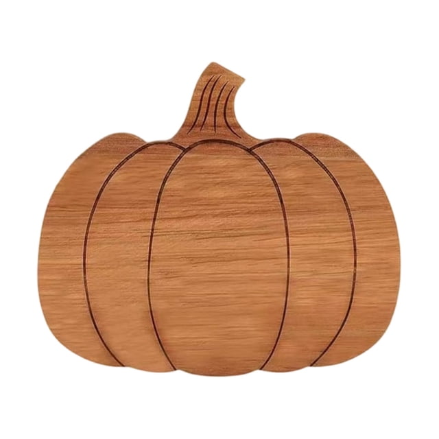 Thanksgiving Table Decor Wooden Pumpkin-Style Dinner Plate Autumn Cheese Board Thanksgiving Halloween Party Decoration Autumn Cold Cut Platter Kitchen Dining Table Display Fall Table Decor